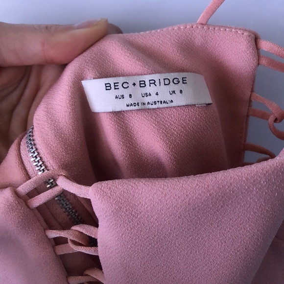 BEC & BRIDGE Metamorphic Plunge Dress in Blush 4 - Picture 7 of 8